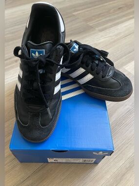Adidas Samba OG Black White Gum Sole Leather Sneakers size 6